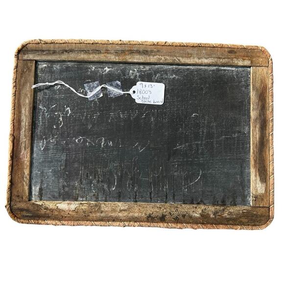 Vintage wooden slate chalkboard, handheld - Picture 1 of 9
